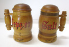 Biloxi Mississippi Wood Beer Stein Style Salt   Pepper Shakers