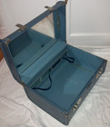Vintage Shelby Luggage Chicago Il Blue Makeup   Train   Travel Case Mirror