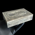 Antique Large Imperial Russian 84 Silver Box Kremlin Engraved 224g