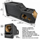 Chevy Silverado Gmc Sierra All  Cabs 07-13 Center Console Subwoofer Box For 1x12