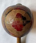 Vintage Hand Carved Maracas Havana Cuba Natural Materials  Gourd And Wood