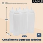 6 Pack Plastic Condiment Squeeze Bottles For Sauces Liquids Ketchup  29 Oz Clear