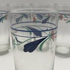 Set Of 5 Vintage Lenox Poppies On Blue Drinking Glass Water Tea 6   tall Excellent