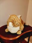 Vintage 1985 Avanti Applause 15  Sleeping Cat Plush Jockline Italy Orange Tabby