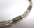 Vintage Sterling Irish Celtic Knot Bracelet Connemara Marble Moss Agate 7 5 