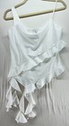 Topshop Ruffle Front Tank Top Summer Beach Vacation Resort White Womens Size 2