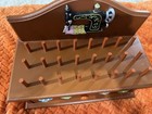 Vintage Wooden Sewing Box Organizer With Thread Accessories And Drawer
