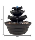 Tabletop Electric Water Fountain 3 Tier Cascading Indoor Waterfall W  Led Light
