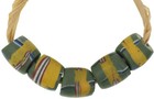 Antique African Trade Beads Green French Cross Venetian Glass Fancy Lampwork