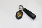 Porsche Crest Keyring Key Chain Leather Exquisite Set Gift Box Fast Ship