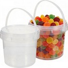 2-pack Clear Food Grade Plastic Buckets With Lid 0 5 Gallon Transparent Hand    