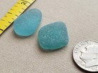 Pure Beach Sea Glass Surf Tumbled Teal Green Blue Two Small Ocean Frosted V02
