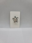 Silver-tone Sea Turtle Brooch Pin Abalone   Mother-of-pearl Shell   Rhinestone