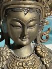 Chinese Tibetan Gilt Bronze Bodhisattva Buddha Green Tara 12    Marked Sculpture
