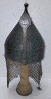 Ancient Authentic Old Stock Warrior Helmet   Mask Brass   Copper Plated Arabic I