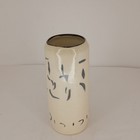 Vintage Studio Pottery Cylinder Vase Black White Abstract Ceramic Home Decor