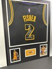 Derek Fisher Framed And Signed Black Snake Skin Lakers Jersey Psa Authenticated