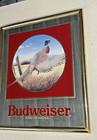 1992 Budweiser King Of Beers Bird Hunting Pheasant Gold Bar Mirror Sign 16 5x14 