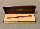 Nos Vintage Parker 180 22k Gold Electroplate Fountain Pen Boxed