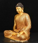 24   Old Tibet Purple Bronze Gold Shakyamuni Sakyamuni  Amitabha Buddha Statue
