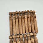 Vintage-inspired Wooden Clothes Pins Set Of 17 Numbers Laundry Terms Washing