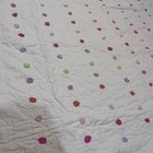 Pottery Barn Kids Twin Quilt White Multicolor Tufted Dot Pom Pom Trim 68x86