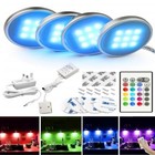 4pcs Under Cabinet Lighting Kit Led Lights Closet Kitchen Hard Wired With Remote