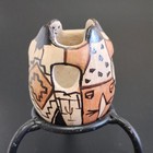 Angea Tohono O odham Mini 2 25  Friendship Pottery Bowl With Stand  Signed Euc