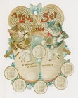 Wain Cats  Tennis  Anthropomorphic  A Love Set Calendar For 1904  Complete  Tuck