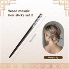 Wooden Hair Chopsticks  The Head Of Top Inlay With Mother Of Pearl By Style 1