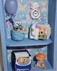Dollhouse Miniature Painted Nursery Shelf Cabinet W accessories 1 12 Scale