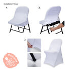 10 Pcs White Stretchable Spandex Folding Chair Cover Wedding Party