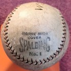 Rare 1918 Red black Stitched Onl Heydler 1st Year Spalding Bb Wide Stitch Logo
