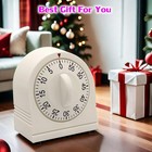 White 60 Minute Wind Up Timer  Mechanical Countdown Timer With Loud Alarm