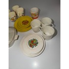 Vintage Childrens Play Kitchen Set Plastic Dishes Casserole Rolling Pin 20pc