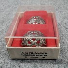 Vintage Tinn Per  Decorative Pewter Napkin Rings Made In Norway  rare 