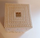 Retro Cottagecore 80s Pastels Canvas Needlework Tissue Box Cover Square House 