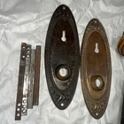 Brass Antique Ornate Victorian Door Knobs  Back Plates  Mortise Lock Lot