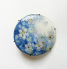 Large Antique Porcelain Hatpin Hand-painted Forget-me-nots