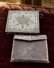 19th C Silver-plated Quran Case Hamayil W Handwritten Prayer Manuscript Rare