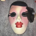 Vintage Lot Of 4 Ceramic 1 Artist Signed  New Orleans Mardi Gras Face Mask