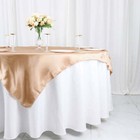 Nude 60x60  Satin Square Table Overlay Wedding Catering Supplies