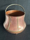 Vintage Copper Planter bucket With Brass Handle  Med Size  10 Tall  