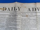 Civil War Era Boston Daily Advertiser  March 15  1864  Lots Of War News And Ads