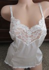 Vtg Silky Ivory Nylon 4  Lace Camisole Slip Top Lingerie Vassarette Sz Xl  42