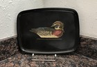 Vtg 1970   s Couroc Tray Black W hand Inlaid Brass Duck Couroc Monterey California