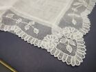 New 5  Vintage Real Brussel s Lace Handkerchief Hankie W  Box Belgium Floral Nos