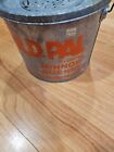 Vintage Old Pal Galvanized Minnow Metal Bucket 8 Qt  Bright Orange Graphics
