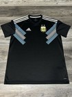 Adidas 2018 Argentina Fc Climalite Black Away National Soccer Jersey L
