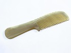 Vintage Hand Carved Natural Horn Hair Comb Wheat Leaf Design 6 25    Wide Tooth